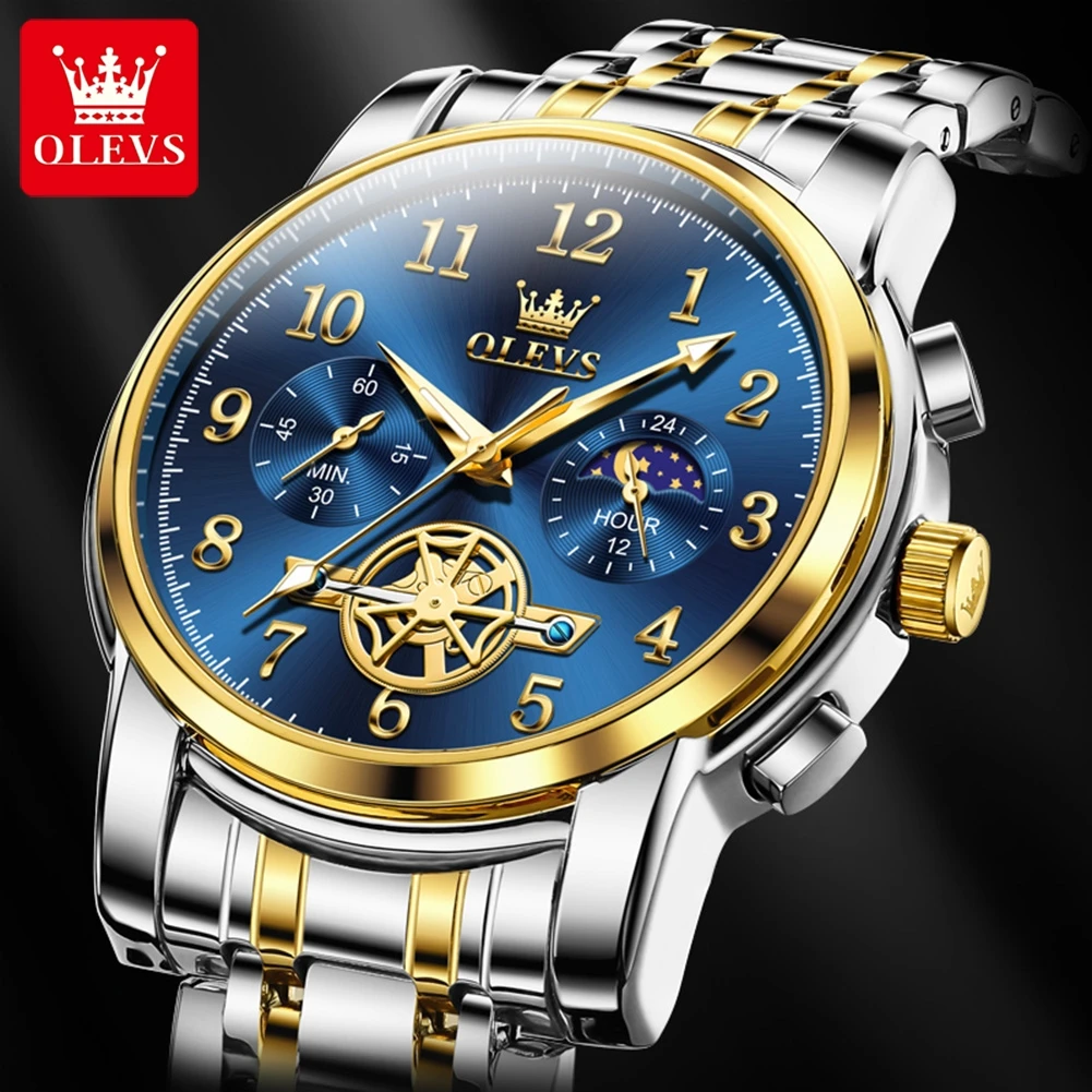 OLEVS 2903 Quartz Watch for Men Moon Phase Auto Date Stainless Steel Waterpoof Wristwatch Mens Watches TOP Brand Business Watch
OLEVS 2903 Quartz Watch for Men Moon Phase Auto Date Stainless Steel Waterpoof Wristwatch Mens Watches TOP Brand Business Watch