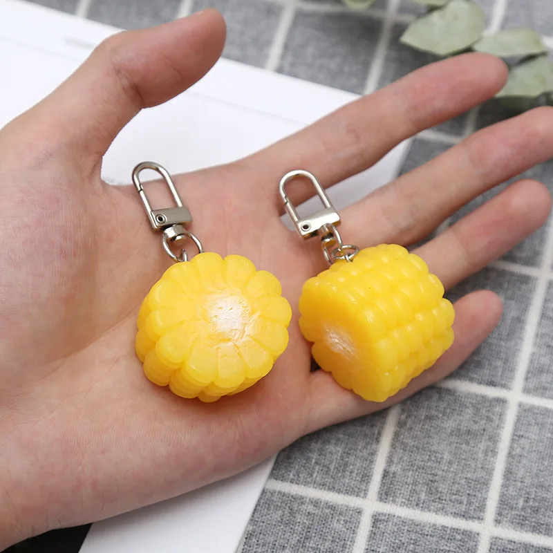 

food keychain Simulation Food Corn KeyChain Banana KeyRing Friend Gift Women Man Charm Accessories Jewelry Pendant