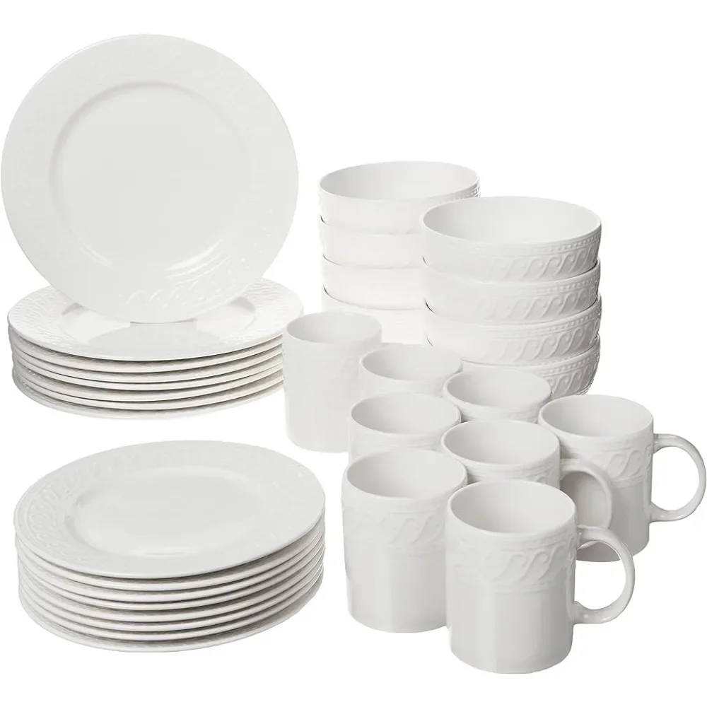 Sylvia Dinnerware Set, 32 Piece, White, dishes and plates sets ,Tableware,Kitchen
Sylvia Dinnerware Set, 32 Piece, White, dishes and plates sets ,Tableware,Kitchen