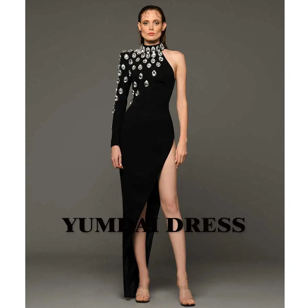 Черное готическое облегающее асимметричное вечернее платье YUMDI, сексуальное бальное платье с высоким разрезом, платье с длинным рукавом и вышивкой бусинами ручной работы
Черное готическое облегающее асимметричное вечернее платье YUMDI, сексуальное бальное платье с высоким разрезом, платье с длинным рукавом и вышивкой бусинами ручной работы