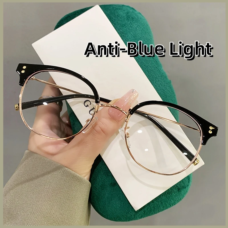 

Blue Light Blocking Myopia Glasses Vintage Transparent Round Frame Clear Lens Eyewear Unisex Women Optical Spectacle Eyeglasses