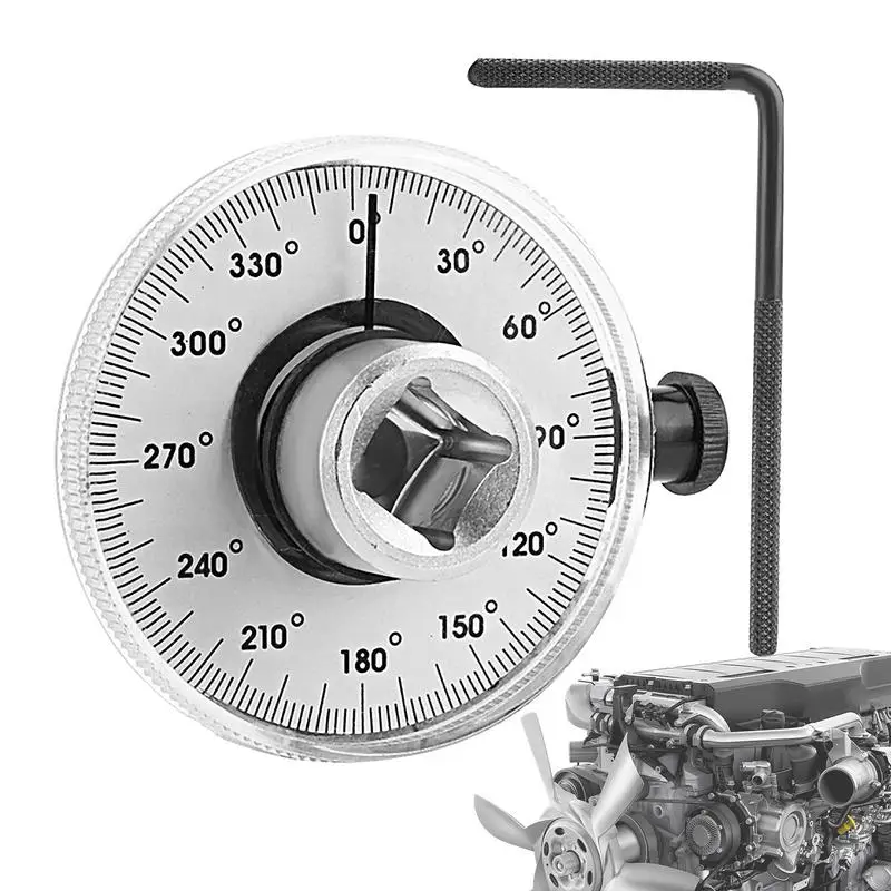 

Угловой индикатор крутящего момента, регулируемый угол вращения 360 градусов, 1/2 дюйма, привод, угломер, профессиональный измерительный инструмент, угломер для привода