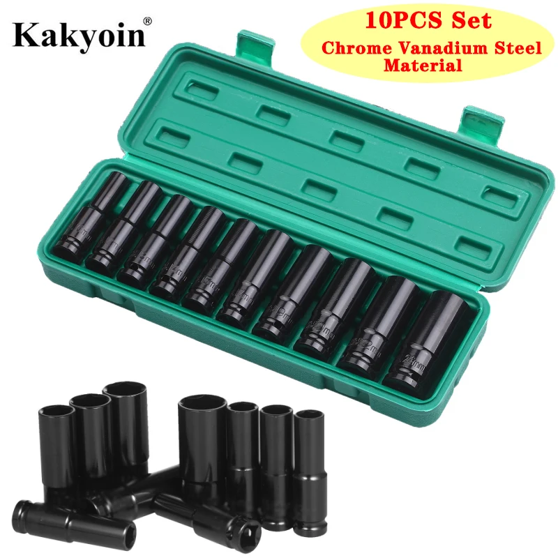 10Pcs Extended Impact Socket Set 1/2Inch Drive Hex Socket Sets Chrome Vanadium Steel Torque Wrench Electric Drill Accessories
10Pcs Extended Impact Socket Set 1/2Inch Drive Hex Socket Sets Chrome Vanadium Steel Torque Wrench Electric Drill Accessories