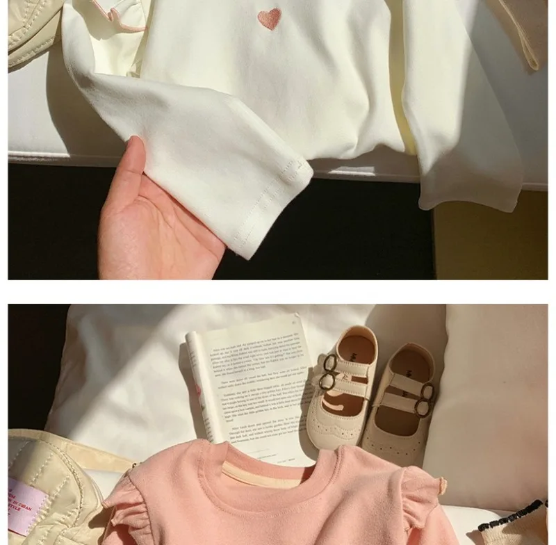 1-8Y طفل الفتيات طويلة الأكمام تي شيرت 2025 الخريف جديد طفل رقيقة المخملية أفخم قاعدة قميص الأطفال الحب المطرزة قميص بلايز 1-8Y طفل الفتيات طويلة الأكمام تي شيرت 2025 الخريف جديد طفل رقيقة المخملية أفخم قاعدة قميص الأطفال الحب المطرزة قميص بلايز