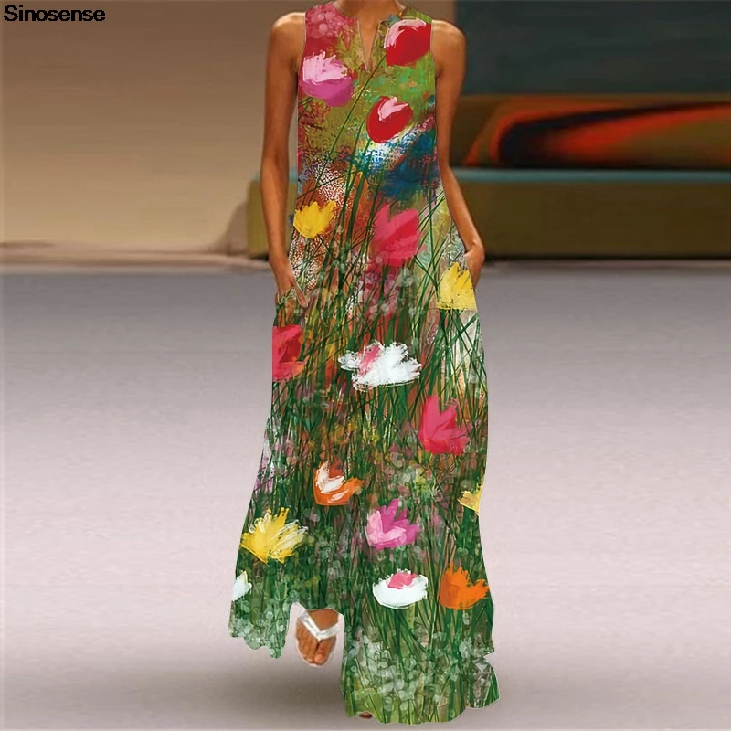 Women Summer Flowy Long Maxi Dress Vintage Floral Print V Neck Sleeveless Tunic Tank A Line Loose Dress Casual Boho Beach Dress
Women Summer Flowy Long Maxi Dress Vintage Floral Print V Neck Sleeveless Tunic Tank A Line Loose Dress Casual Boho Beach Dress