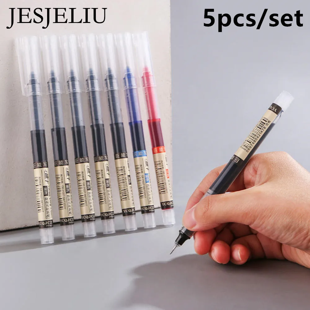 5pcs Straight Liquid Pen 0.5mm Quick-Drying Pen Black Blue Red Ink Full Needle Tube Gel Pens For Writing School Office Supplies
5pcs Straight Liquid Pen 0.5mm Quick-Drying Pen Black Blue Red Ink Full Needle Tube Gel Pens For Writing School Office Supplies