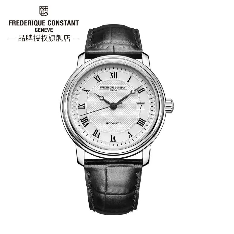 

2024 Fashion Luxury Simple Frederique Constant Watch for Men FC-303 Casual Auto Date Dial Wristwatch Premium Leather Strap