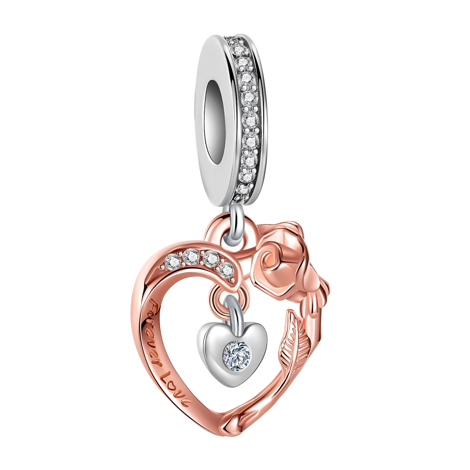 925 silver rose golden love flower boutique pendant fit pandora original bracelet charm beads necklace Diy female jewelry
925 silver rose golden love flower boutique pendant fit pandora original bracelet charm beads necklace Diy female jewelry