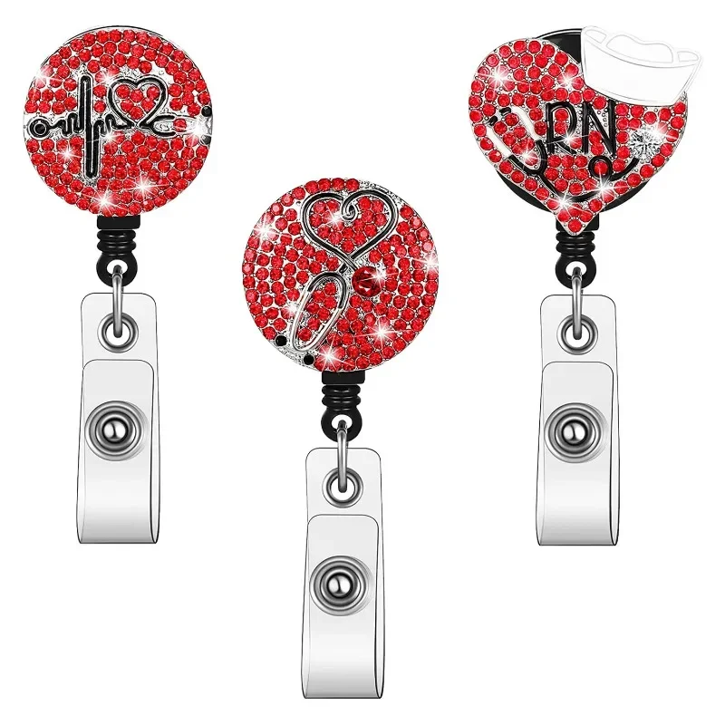 Nurse Retractable Badge Reel Bling Rhinestone ID Card Holder with Alligator Clip for School Nurse Doctor Keychain Accessories
Nurse Retractable Badge Reel Bling Rhinestone ID Card Holder with Alligator Clip for School Nurse Doctor Keychain Accessories