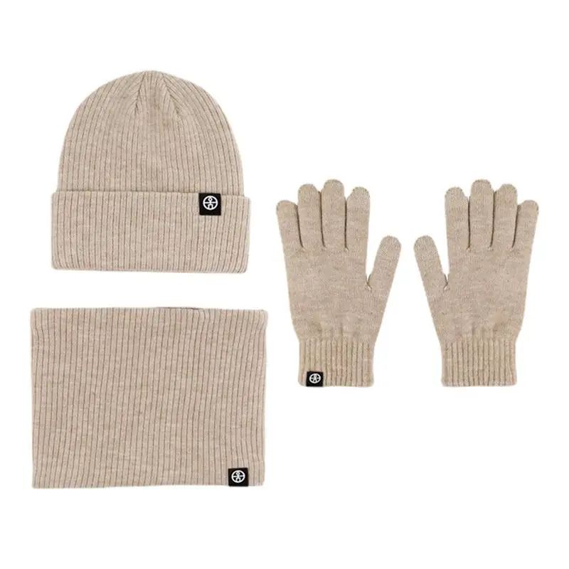 

Зимние искусственные перчатки в комплекте, толстые теплые шапочки, облегающие шапки для женщин, для езды на велосипеде, катания на лыжах