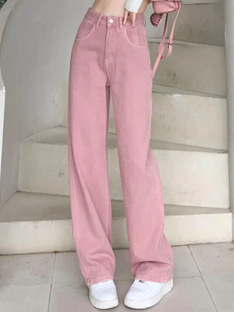 Pink Wide Leg Jeans Pants Women Spring Summer High Waist Straight Loose Pants Koeran Harajuku Woman Baggy Denim Pants
Pink Wide Leg Jeans Pants Women Spring Summer High Waist Straight Loose Pants Koeran Harajuku Woman Baggy Denim Pants