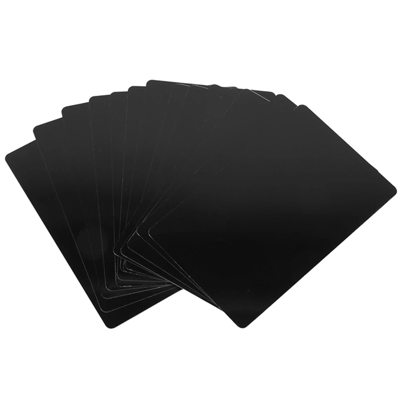 

200 PCS Black Aluminum Alloy Card Engraving Metal Business Visit Business Card Blank 0.2Mm Thickness