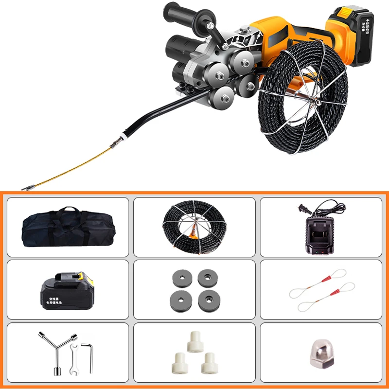 Lithium Battery Electric Thread Machine Automatic Pull Wire Stringing Machine Cable Push Puller Tools Wall Threading Machine
Lithium Battery Electric Thread Machine Automatic Pull Wire Stringing Machine Cable Push Puller Tools Wall Threading Machine