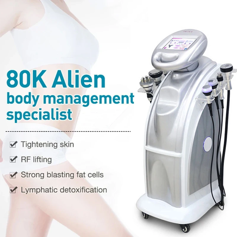 

Alien 80Khz/40Khz Vacuum Cavitation Body Shaping Fat Burning Machine 7 Handles Skin Tightening Scraping Lymphatic Drainage Salon