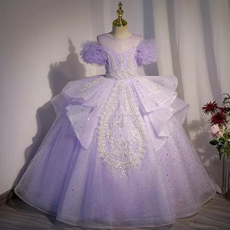 Princess Girl Dresses For Weddings Children's Evening Dress Runway Show Festival Performance Dress Pageant Ball Gowns Violet
Princess Girl Dresses For Weddings Children's Evening Dress Runway Show Festival Performance Dress Pageant Ball Gowns Violet