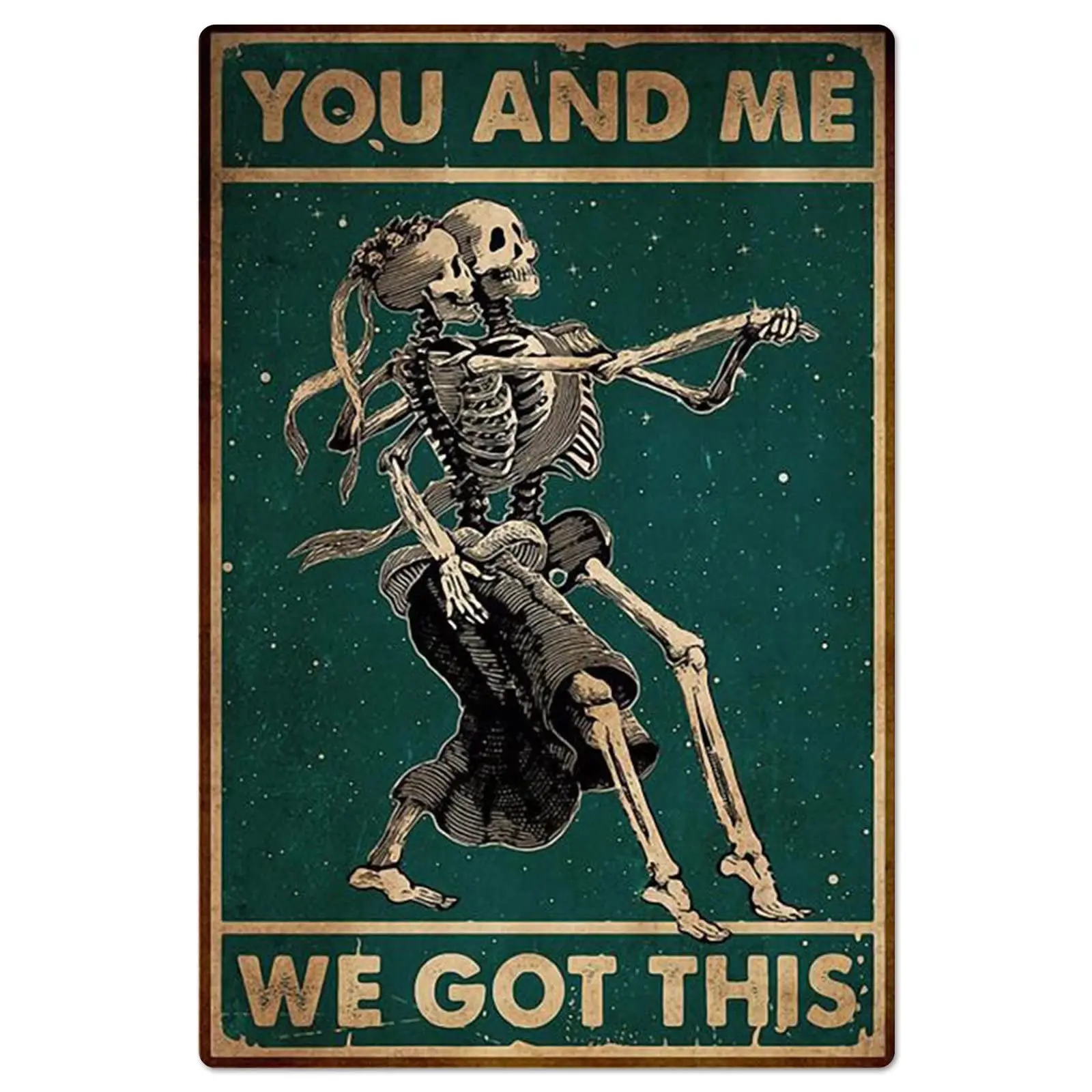 Vintage metal Board Hanging Dancing Skeleton Couple You And Me We Got This Poster Retro Home Bar Club Cafe Wall Decor Couple Gif
Vintage metal Board Hanging Dancing Skeleton Couple You And Me We Got This Poster Retro Home Bar Club Cafe Wall Decor Couple Gif