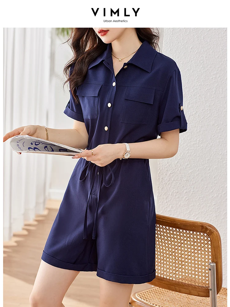 Vimly Navy Women's Summer Jumpsuit 2023 Fashion Casual Cargo Pants Office Ladies Drawstring Wide Straight Leg Shorts Playsuits
Vimly Navy Women's Summer Jumpsuit 2023 Fashion Casual Cargo Pants Office Ladies Drawstring Wide Straight Leg Shorts Playsuits