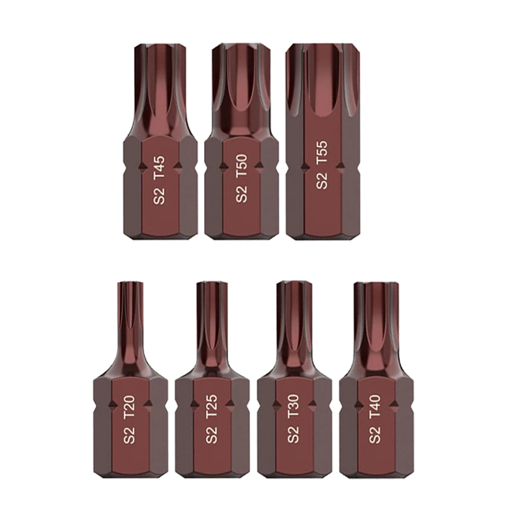 7pcs/set Solid Hex Shank Torx Screwdriver Bits Set T20-T25 Magnetic Impact Screwdriver Head Hex Shank Electric Driver Drill
7pcs/set Solid Hex Shank Torx Screwdriver Bits Set T20-T25 Magnetic Impact Screwdriver Head Hex Shank Electric Driver Drill
