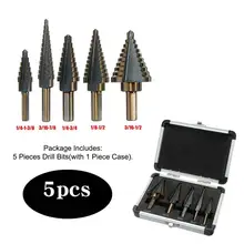 5Pcs/Set Step Drill Bit Set High-speed Steel Drilling Bits Wood Metal Carpentry Craftsman Punching Hole Replaceable Hand Tools
5Pcs/Set Step Drill Bit Set High-speed Steel Drilling Bits Wood Metal Carpentry Craftsman Punching Hole Replaceable Hand Tools
