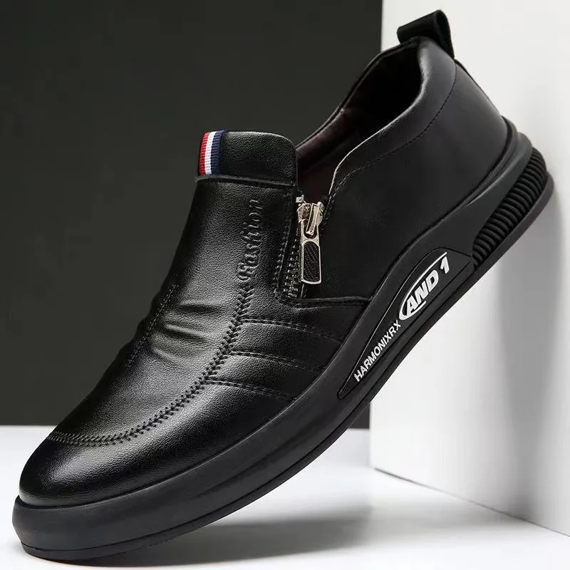 Men's Casual Leather Shoes Loafers Moccasins Breathable Slip On Black Driving Shoes Business Dress Side Zipper Zapatos De Hombre
Men's Casual Leather Shoes Loafers Moccasins Breathable Slip On Black Driving Shoes Business Dress Side Zipper Zapatos De Hombre