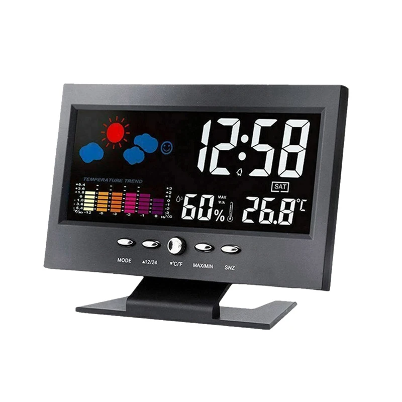 Electronic Digital LCD Temperature Humidity Monitor Clock Thermometer Indoor Home Weather Forecast Calendar Alarm Clock
Electronic Digital LCD Temperature Humidity Monitor Clock Thermometer Indoor Home Weather Forecast Calendar Alarm Clock