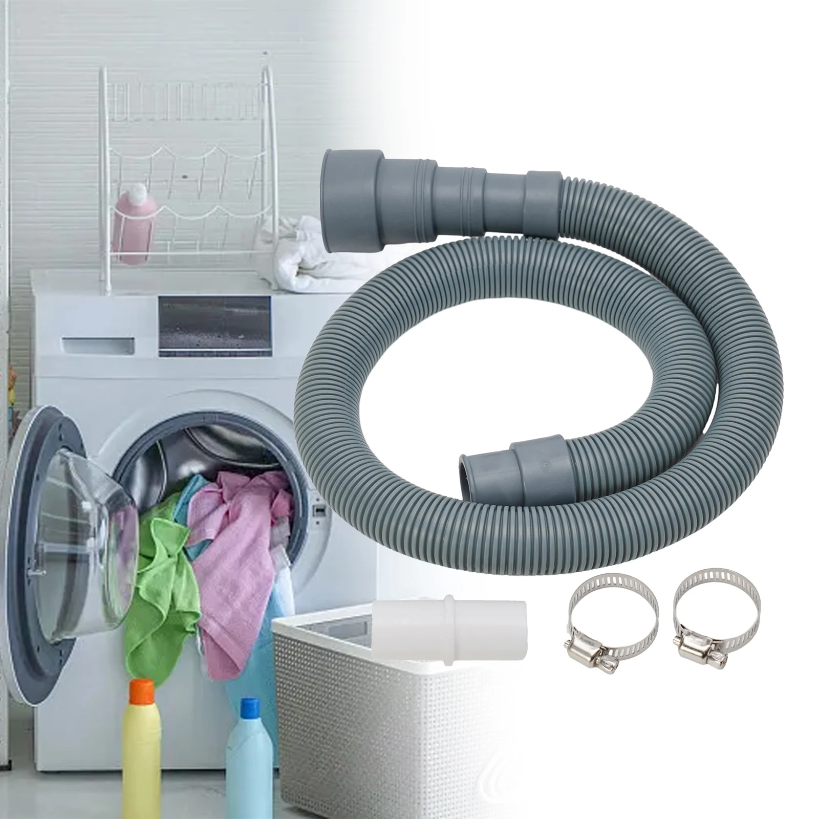 70/150/200cm Drain Pipe Washing Machine Dishwasher Drain Waste Hose Extension Pipe With Hose Clamps Set Wash Machine Accesories
70/150/200cm Drain Pipe Washing Machine Dishwasher Drain Waste Hose Extension Pipe With Hose Clamps Set Wash Machine Accesories