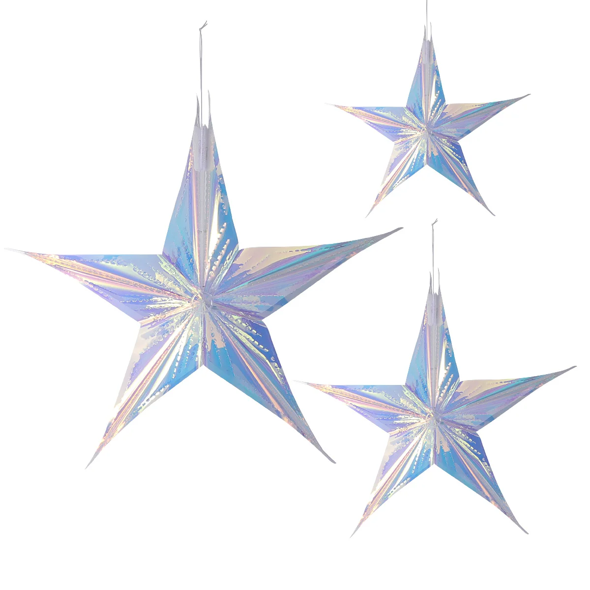 Iridescent Star Ornament 5 Point Star Foil Decorative Folding Lantern 3pcs 12 16 24 Inch Rainbow Shine Ornaments for Christmas
Iridescent Star Ornament 5 Point Star Foil Decorative Folding Lantern 3pcs 12 16 24 Inch Rainbow Shine Ornaments for Christmas