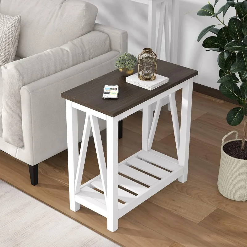 Farmhouse End Table Set of 2, Rustic Vintage Narrow End Side Table with Storage Shelf for Small Spaces, Nightstand Sofa Table
Farmhouse End Table Set of 2, Rustic Vintage Narrow End Side Table with Storage Shelf for Small Spaces, Nightstand Sofa Table