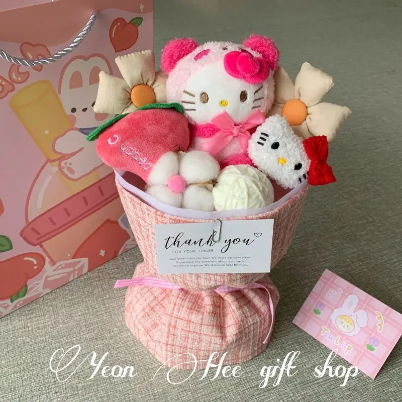 Hello Kitty Kuromi кукольный букет подарок на день рождения для девочек аниме мультфильм КТ Кот плюшевая милая девушка подарок на день Святого Валентина игрушка
Hello Kitty Kuromi кукольный букет подарок на день рождения для девочек аниме мультфильм КТ Кот плюшевая милая девушка подарок на день Святого Валентина игрушка