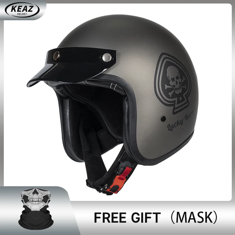 

Индивидуальная матовая аппликация, легкий мотоциклетный шлем с открытым лицом, шлем в стиле ретро, шлемы в горошек, одобрен для мужчин и женщин