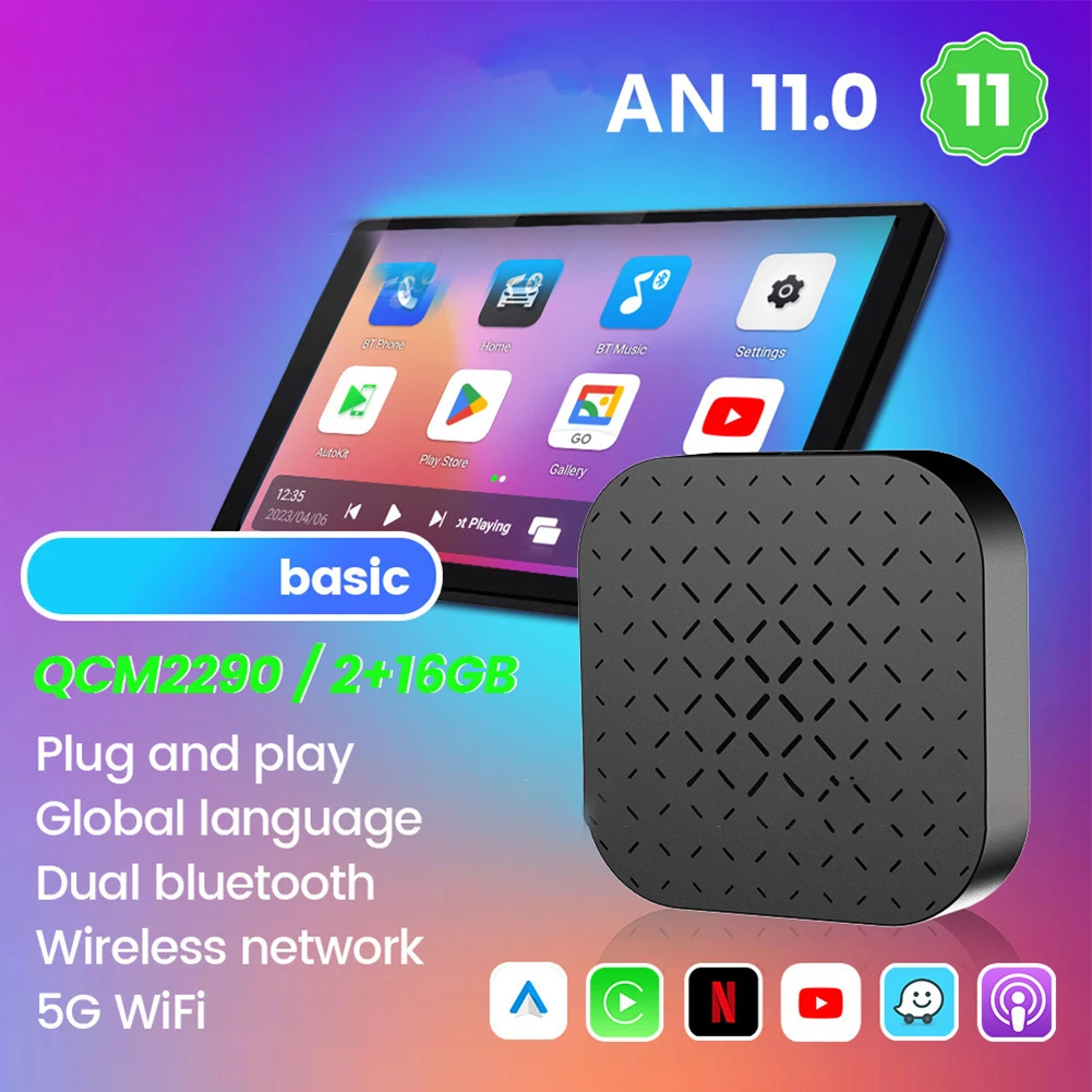 1x AN 11.0 Wireless CarPlay AN Auto Ai Box Built-in 2G+16G CPC200-Tbox Basic QCM2290 4-Core 4.2 BLE+5.0 BLE New Car Adapter
1x AN 11.0 Wireless CarPlay AN Auto Ai Box Built-in 2G+16G CPC200-Tbox Basic QCM2290 4-Core 4.2 BLE+5.0 BLE New Car Adapter