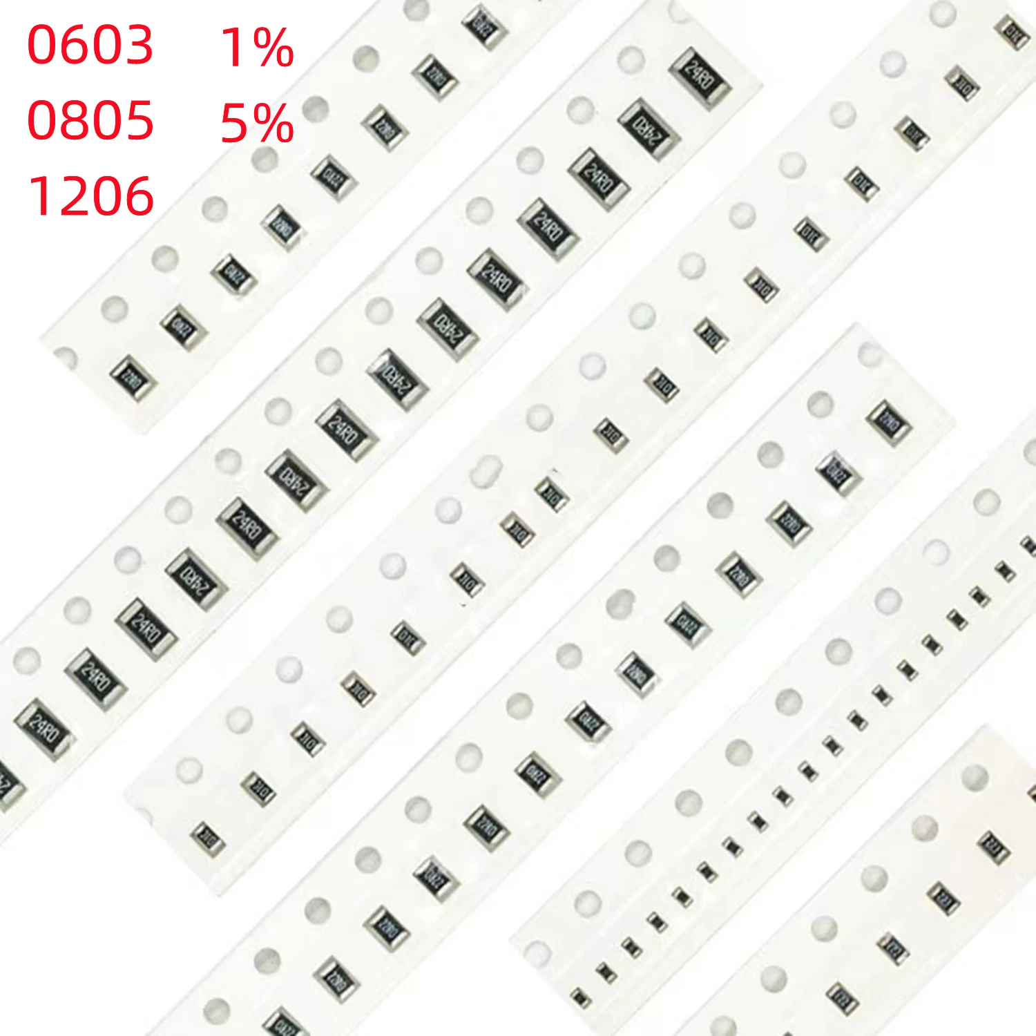 

B 5000Pcs 1% 0603 0805 1206 SMD Resistor 0R~10M 1/4W 82 150 22 330 Ohm 5.6K 6.2K 6.8K 7.5K 8.2K 9.1K 10K 11K 12K 13K 15K 16K 18K