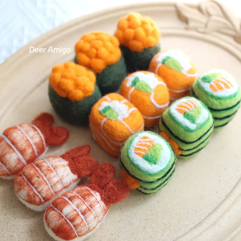 Sushi Food Wool Felt Handmade Toys Pretend Play Toys for Kids Decoration Toys Gifts
Sushi Food Wool Felt Handmade Toys Pretend Play Toys for Kids Decoration Toys Gifts