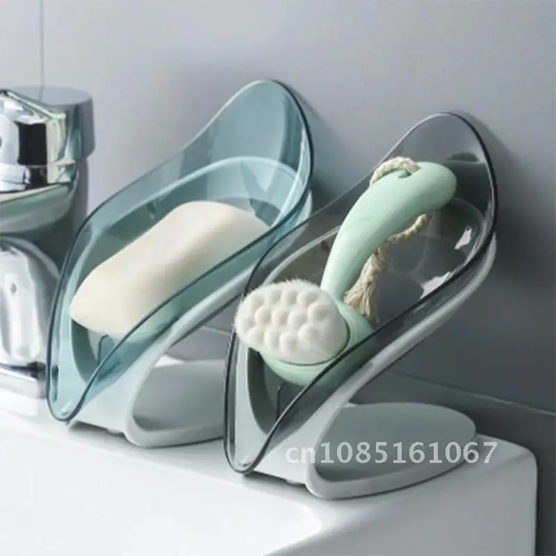 

Leaf shape Soap Holder Suction cup Nordic style Soap dish for bathroom Sponge drain rack Kithcen Bathroom supplies