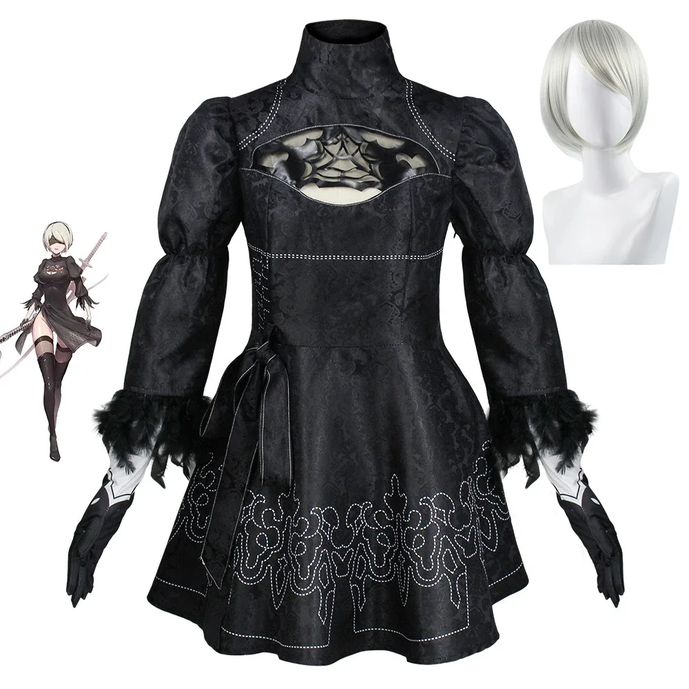 

Nier Automata Cosplay Costume Yorha 2B sexy Outfit Games Suit Women Role Play Costumes Girls Halloween Party Fancy Dress