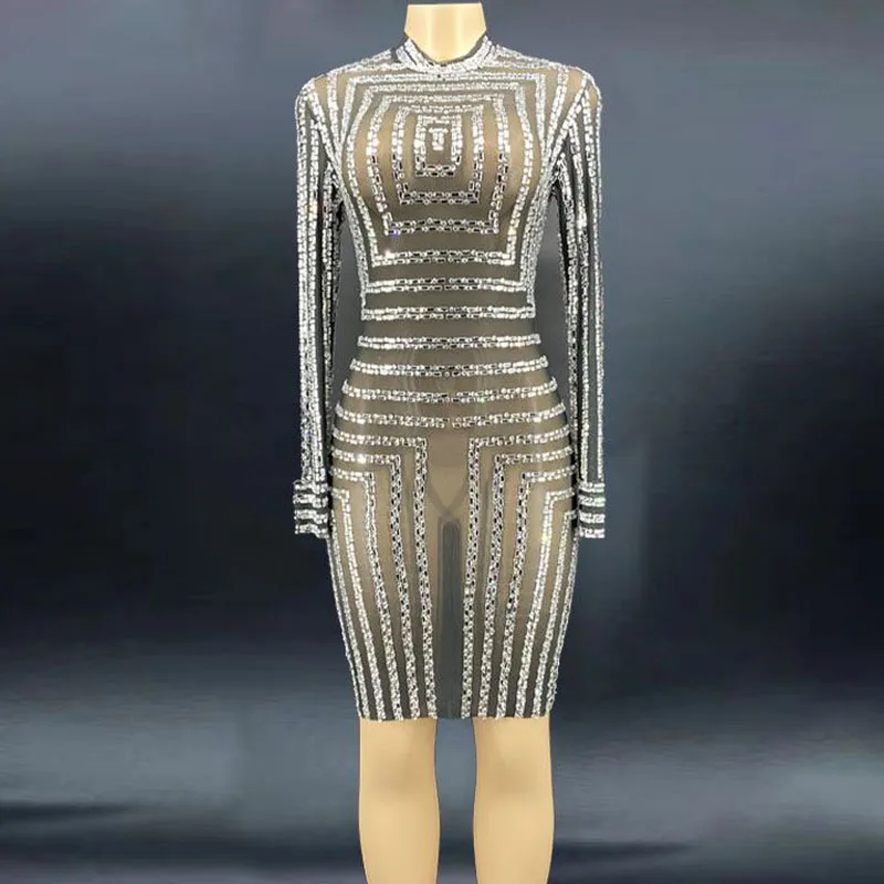 Rhinestone Sparkly Black Mesh Perspective Dress Evening Party Birthday See Through Transparent Costume
Rhinestone Sparkly Black Mesh Perspective Dress Evening Party Birthday See Through Transparent Costume