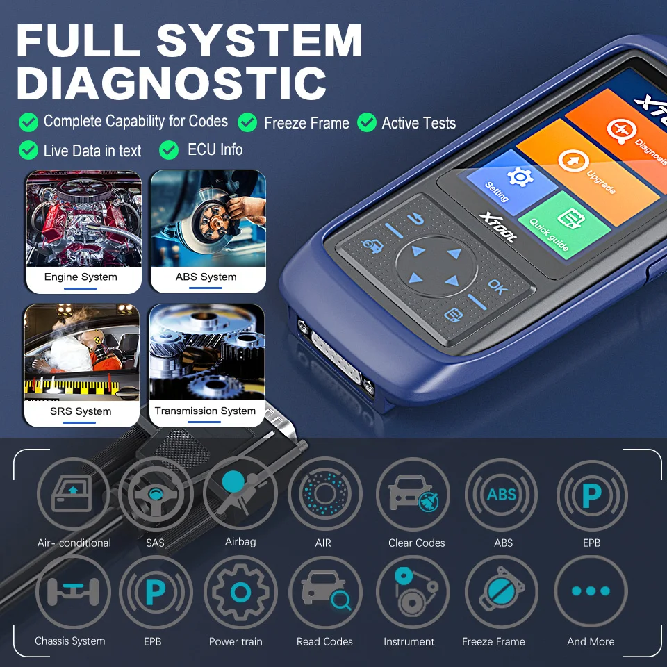 XTOOL A30 Pro Full system diagnostic tools With 15 Kinds Reset Functions DPF TPMS SAS EPB IMMO Free Update A30PRO key programmer
XTOOL A30 Pro Full system diagnostic tools With 15 Kinds Reset Functions DPF TPMS SAS EPB IMMO Free Update A30PRO key programmer