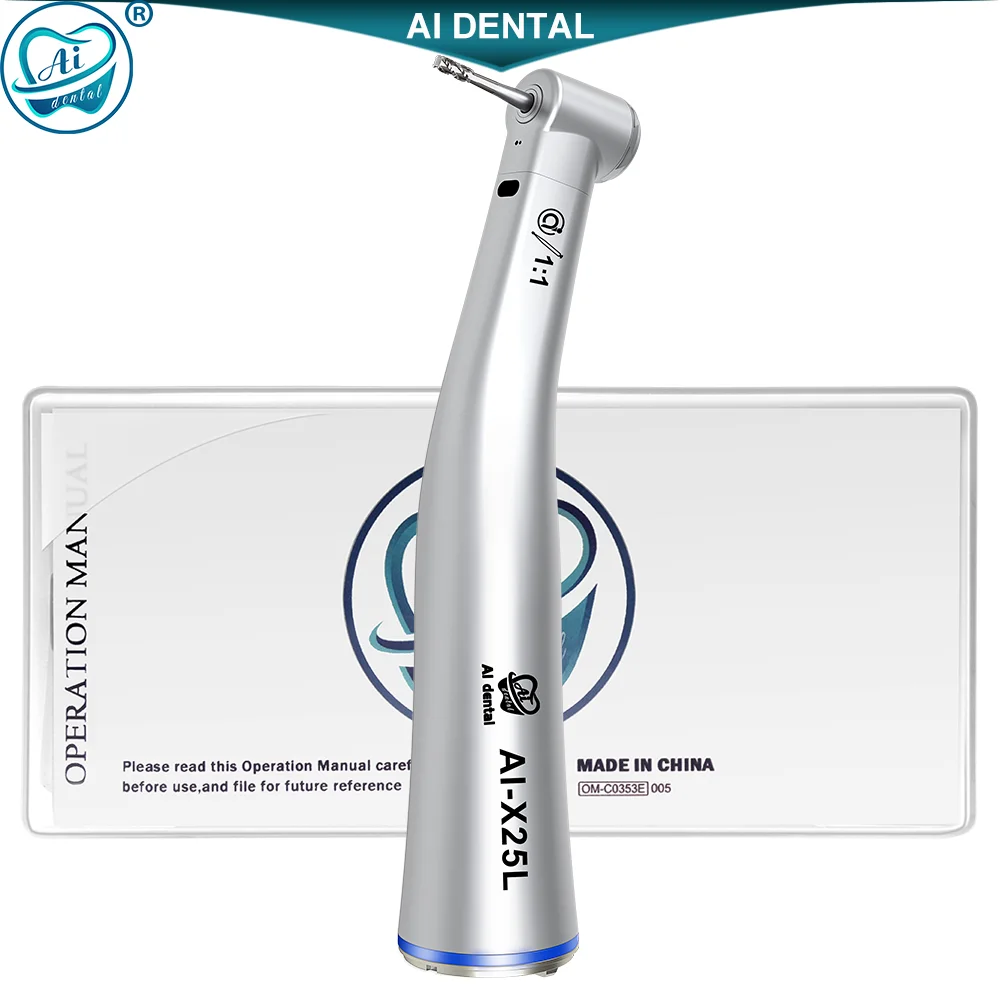 Ai Max-X25L Dental Low Speed Handpiece Attachment 1:1 Ratio Micromotor Contra Angle Handpiece Fiber Optic Led
Ai Max-X25L Dental Low Speed Handpiece Attachment 1:1 Ratio Micromotor Contra Angle Handpiece Fiber Optic Led