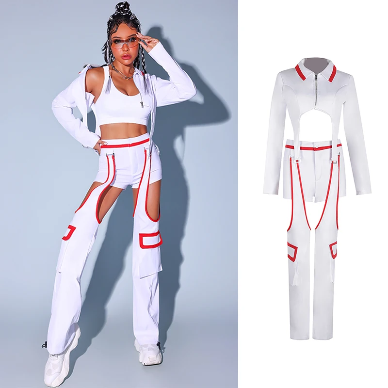 Women Kpop Jazz Dance Outfit White Hip Hop Dance Clothes Nightclub Gogo Dancer Stage Costume Club Bar Dj Ds Clothing DL10833
Women Kpop Jazz Dance Outfit White Hip Hop Dance Clothes Nightclub Gogo Dancer Stage Costume Club Bar Dj Ds Clothing DL10833