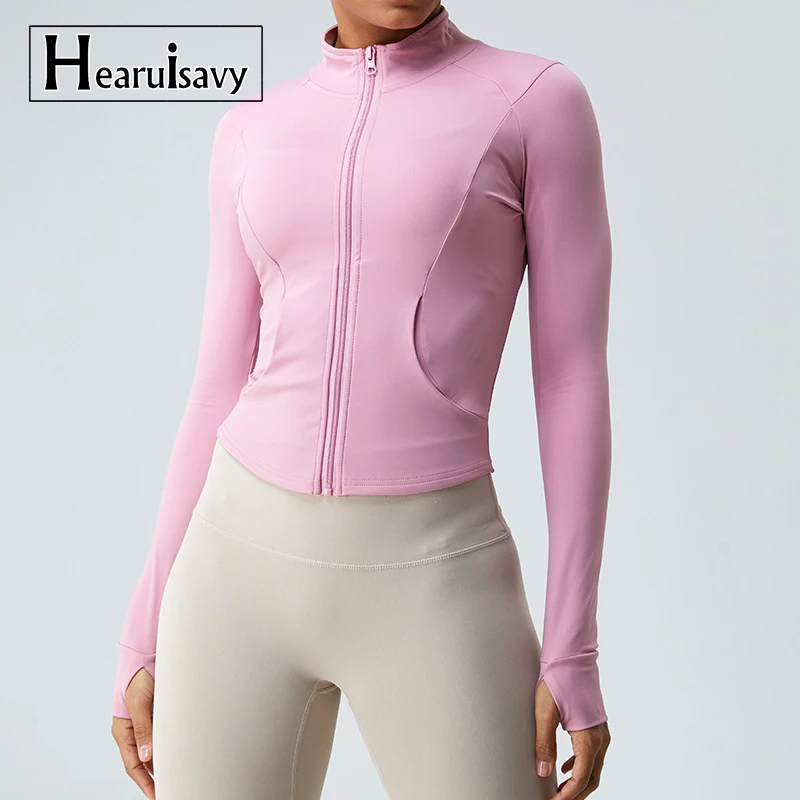 

Новая уличная куртка для бега йоги эластичная женская спортивная куртка для спортзала женские быстросохнущие колготки с длинным рукавом толстовка на молнии