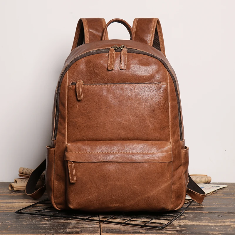 Vintage Men and Ladies Outdoor Travel Backpack School Book Cowhide Backpack Brown Zipper 14 Inch Computer Notebook Bag
Vintage Men and Ladies Outdoor Travel Backpack School Book Cowhide Backpack Brown Zipper 14 Inch Computer Notebook Bag