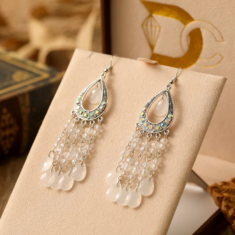 Vintage Temperament Purple Crystal Water Drop Earrings for Women Ethnic Long Handmade Dangle Earring Female Jewelry 10 Mallzona S26f3445b49904430817aed6fb4092eb6E Vintage Temperament Purple Crystal Water Drop Earrings for Women Ethnic Long Handmade Dangle Earring Female Jewelry Mallzona