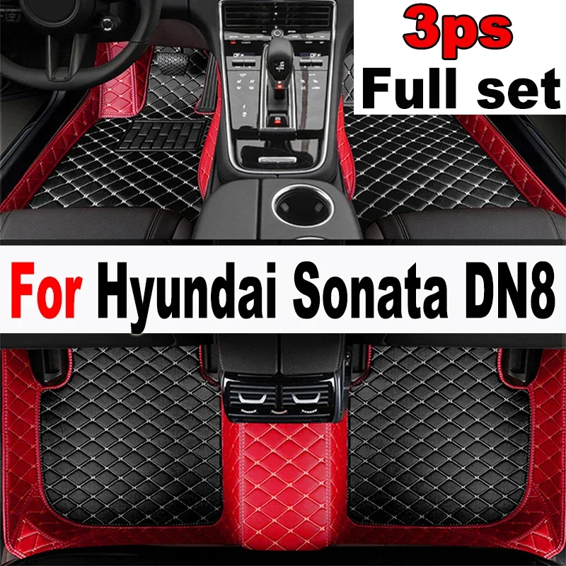 

Car Floor Mats For Hyundai Sonata DN8 MK8 2020 2021 2022 Auto Interior Parts Luxury Mat Leather Rug Set Carpet Car Accessories