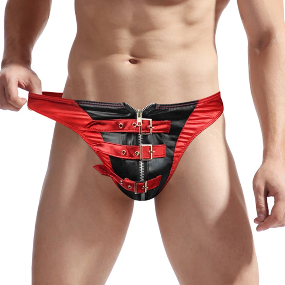 Sexy Men Low Rise Lingerie Synthetic Leather Sissy Pouch Briefs Underpant Elastic G-string Open Thongs Male Breathable Underwear
Sexy Men Low Rise Lingerie Synthetic Leather Sissy Pouch Briefs Underpant Elastic G-string Open Thongs Male Breathable Underwear