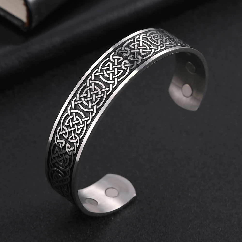 Vassago Magnetic Therapy Health Bracelet Men's Viking Nordic Vintage Celtic Knot Stainless Steel Cuff Bracelet
Vassago Magnetic Therapy Health Bracelet Men's Viking Nordic Vintage Celtic Knot Stainless Steel Cuff Bracelet