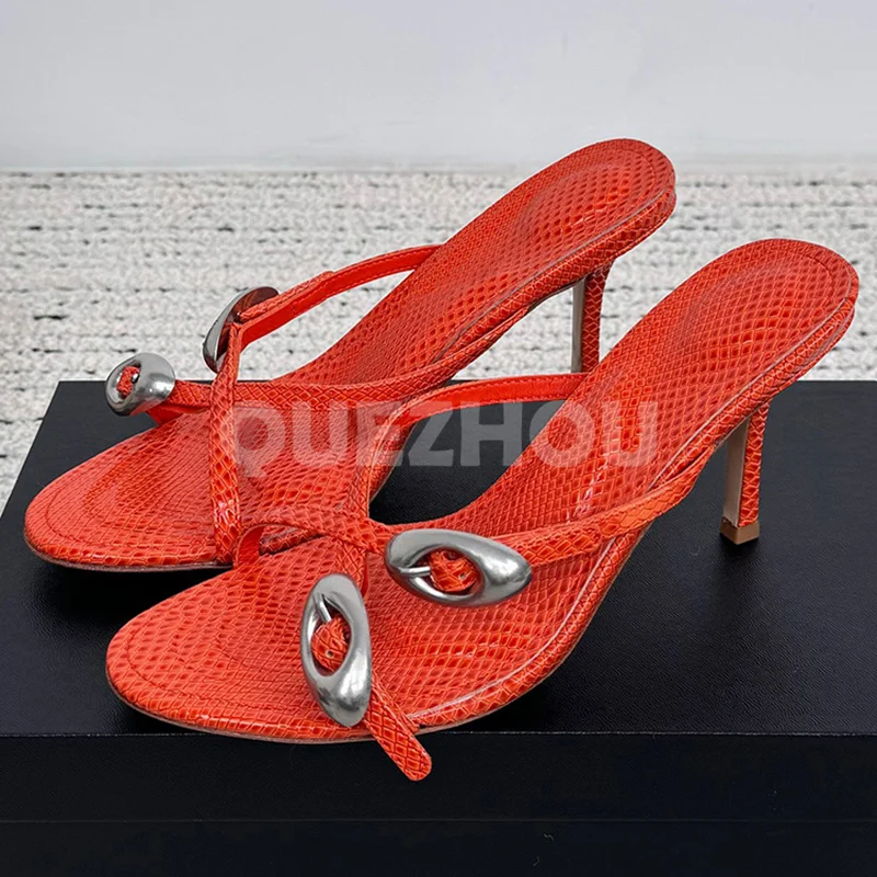 

Women Slippers Summer 2024 New Style Genuine Leather Upper Peep Toe Slippers Full Of Advanced Sense Lady Home Shoes