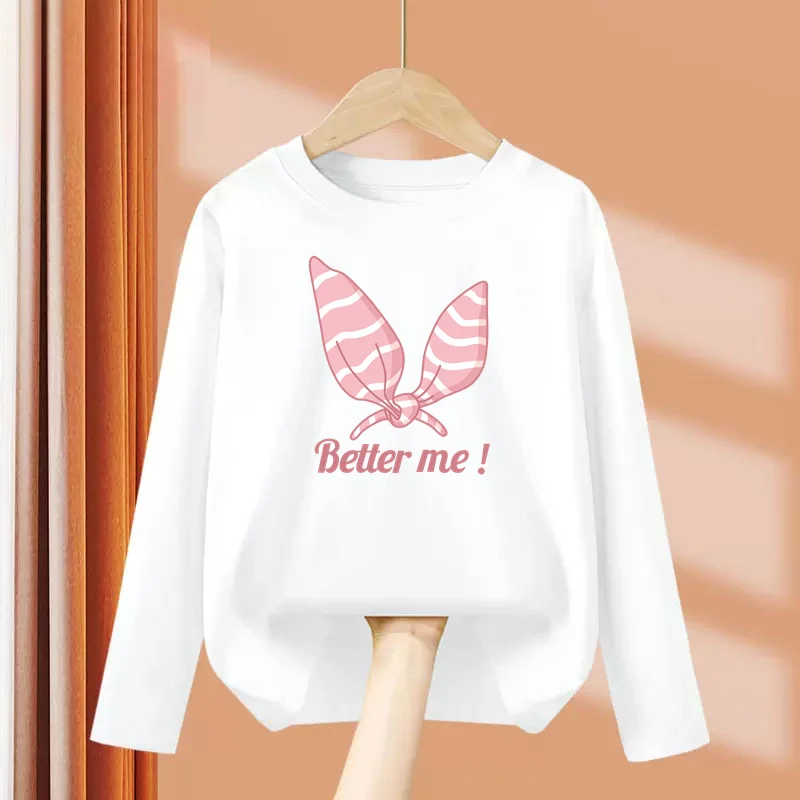 الربيع والخريف القوس تي شيرت للطفل الفتيات طويلة الأكمام ملابس علوية من القطن موضة ملابس مطبوعة للأطفال 3-14T تيز الربيع والخريف القوس تي شيرت للطفل الفتيات طويلة الأكمام ملابس علوية من القطن موضة ملابس مطبوعة للأطفال 3-14T تيز