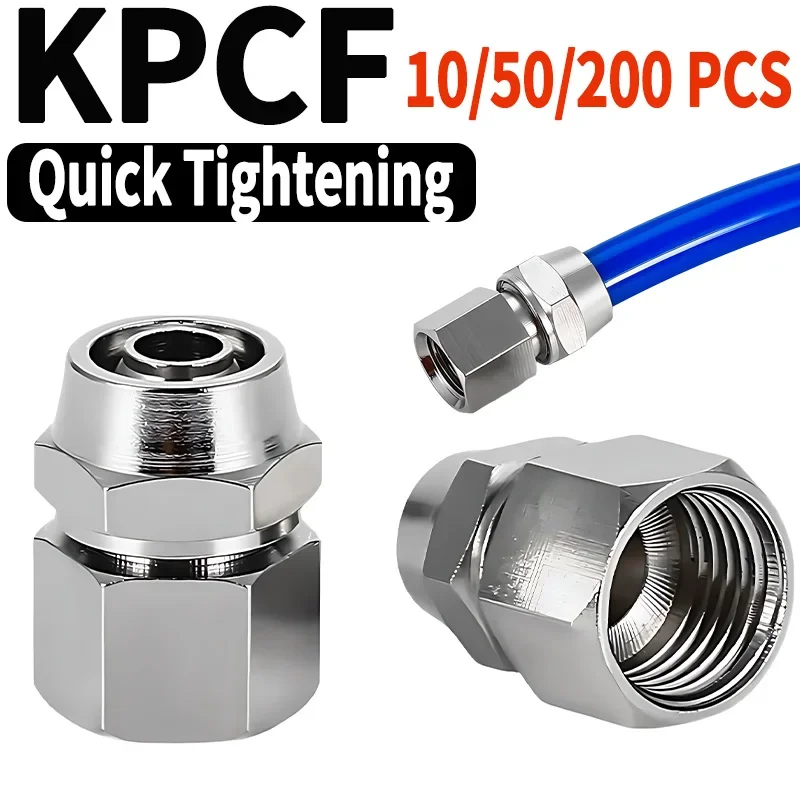 

KPCF Quick Connector Release Air Fitting OD 4 6 8 10 12MM,Copper 1/8" 1/4" 3/8" 1/2" BSP Female Push In Pneumatic Fittings