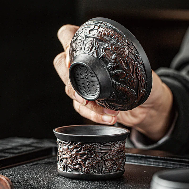 

High-end Purple Pottery Tea Infuser Tea Strainer Teaware Kitchen Accessories Teaset Filter White Porcelain Tea Filter