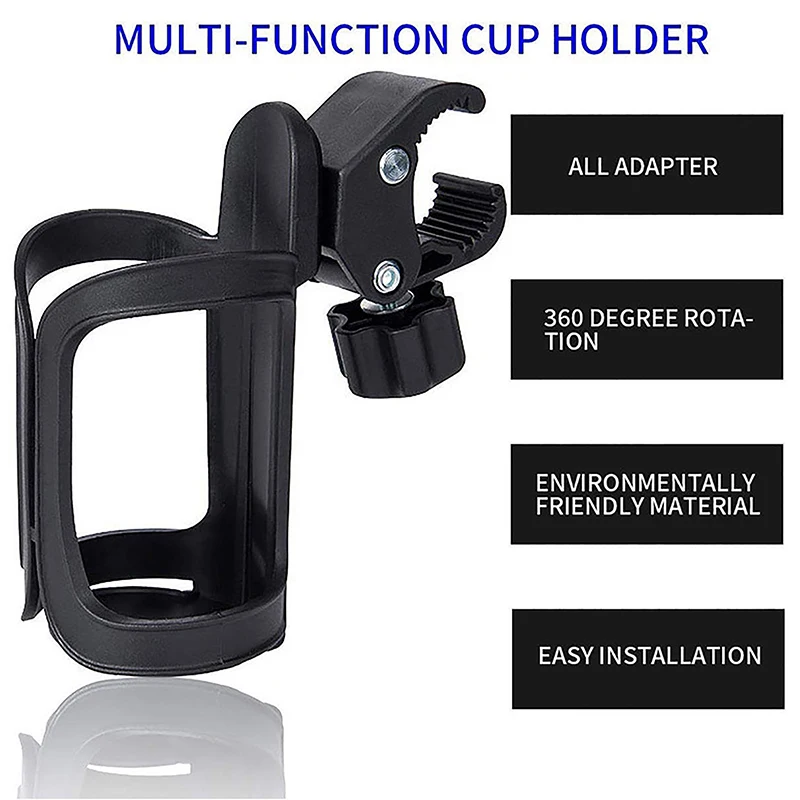 

Bike Cup Holder 360 Degrees Rotation Universal Cup Holder For Stroller Bicycle Wheelchair Walker Scooter Cup Holder